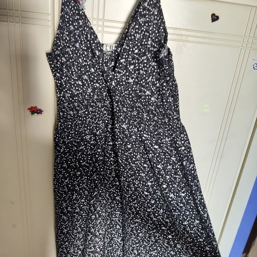 Maxi floral dress like new, 100% viscose, black and white, M/L