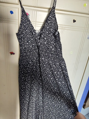 Maxi floral dress like new, 100% viscose, black and white, M/L