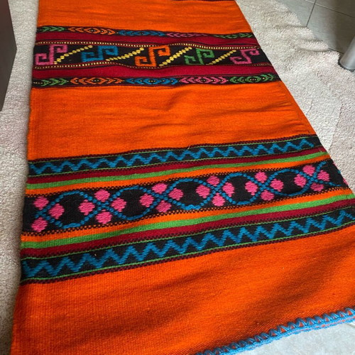 Handwoven handmade blanket - rug from Crete like new
