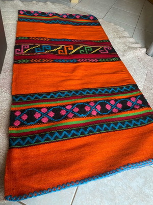 Handwoven handmade blanket - rug from Crete like new