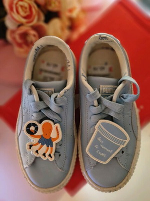 Puma X TC Tinycottons Δερμάτινα Πλατφόρμα Παπούτσια Για Παιδιά Καινούρια, Μέγεθος 29, Τιρκουάζ