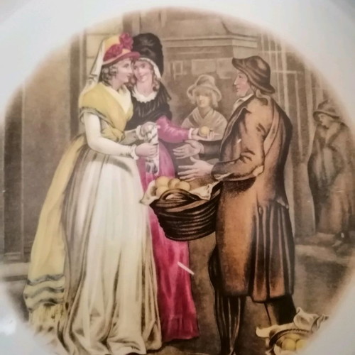 Sofafils porcelain decorative plate with Victorian scene, 1970s