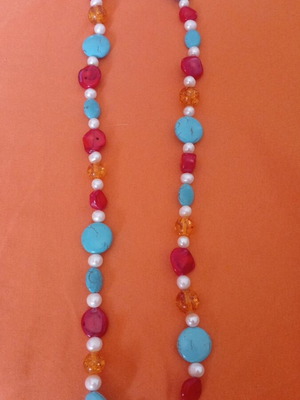 Multi Coloured Necklace with Semi-Precious Stones like new, no clasp