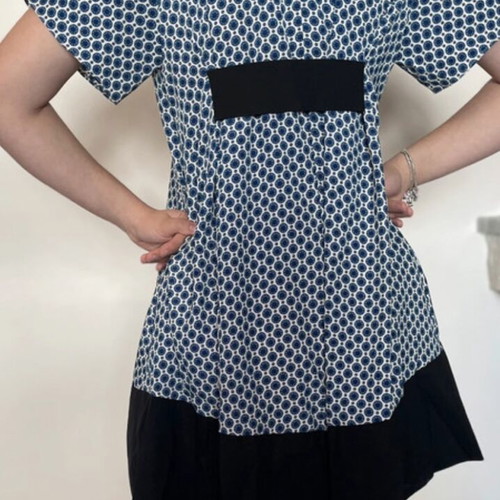 Manolo mini dress size S like new, white and blue