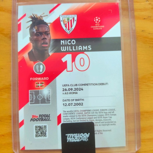Topps Total Football Nico Williams Fusion/99 card like new
