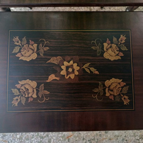 Zigon marquetry tables used, set of 3