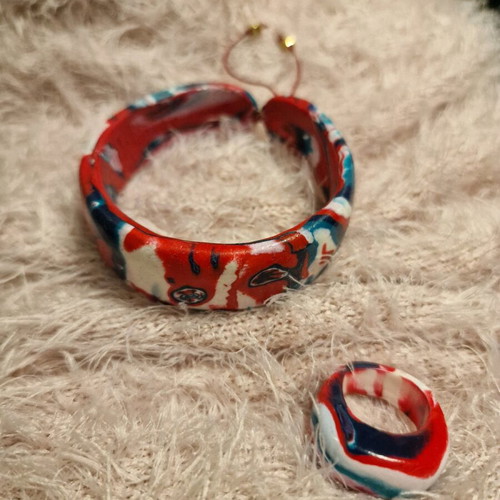 Bracelet and ring set new, handmade