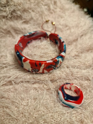 Bracelet and ring set new, handmade