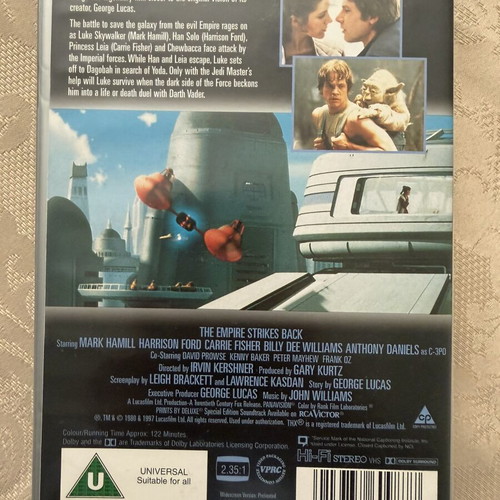 Star Wars The Empire Strikes Back Widescreen PAL VHS like new