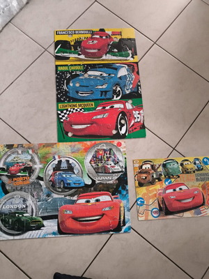 Disney Pixar Cars children's puzzles used, set of 3 with Lightning McQueen