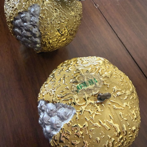 Golden pomegranates decorative home ornaments like new, good luck charm