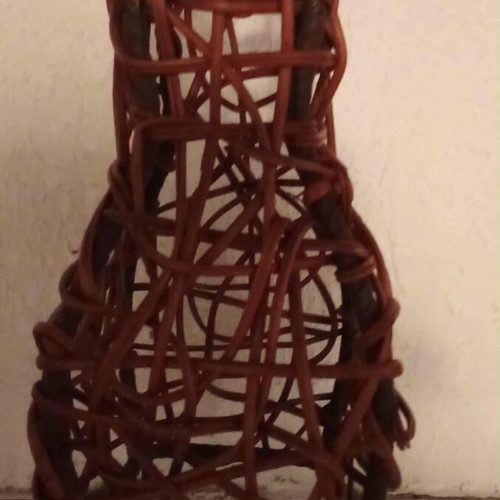 Monokero handmade candlestick like new, metal and wicker