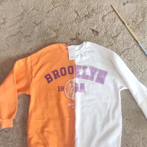 Bershka sweatshirt new, size L, white and orange