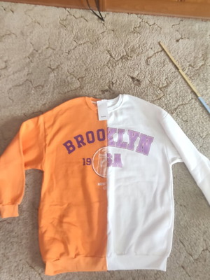 Bershka sweatshirt new, size L, white and orange