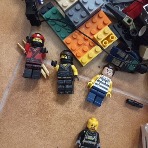 Lego pieces and figures used, 1,100 grams