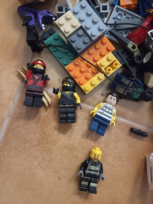 Lego pieces and figures used, 1,100 grams