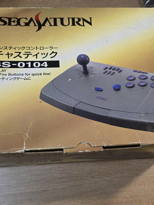 Sega Saturn Arcade Controller HSS 0104 used with box and Virtua Fighter