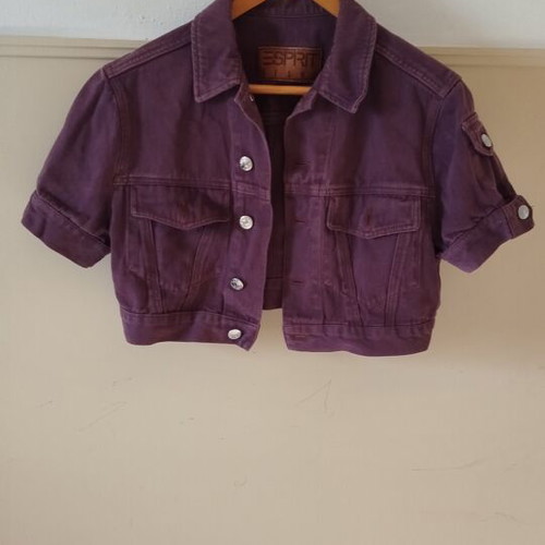 Esprit Cropped Denim Jacket size M like new with cotton dress gift