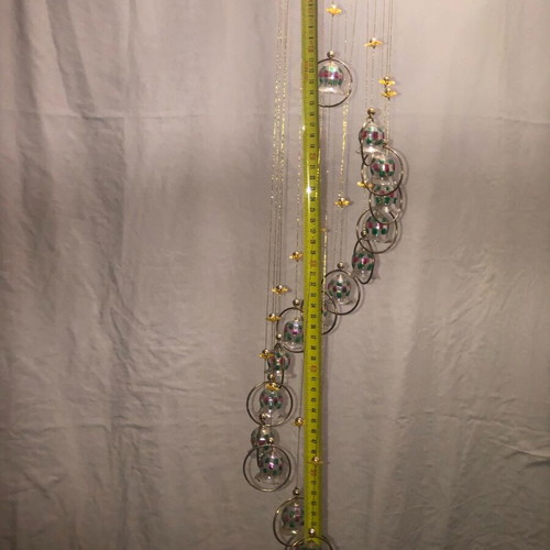 Glass wind chime used with gilded rings and mounting bracket