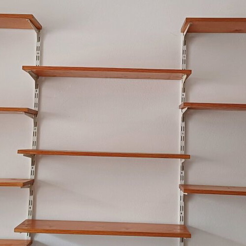 Store shelves made of marine plywood with bases like new