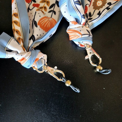 Scarf glasses chain new, blue and orange