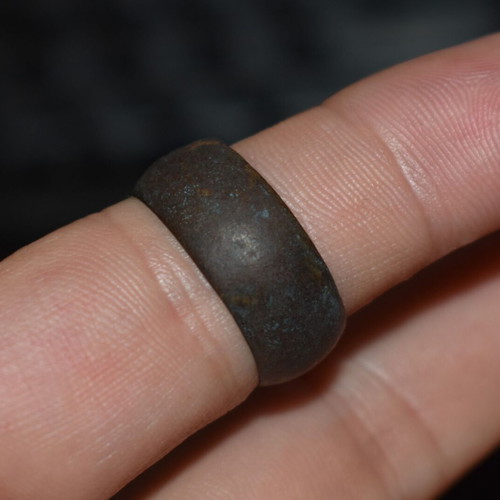 German double iron cross ring used, bronze