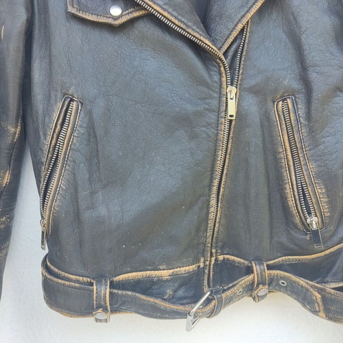 Na-Kd leather biker jacket black like new, size 36