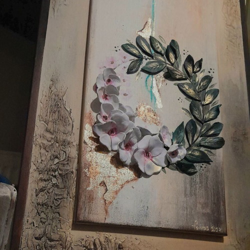 Mixed Media Art Painting New 110x40 cm