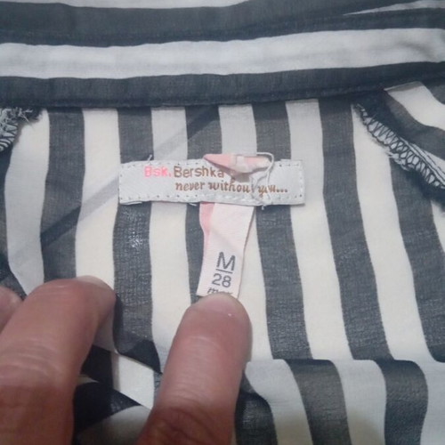 Bershka Striped Short Shirt Women Size M like new