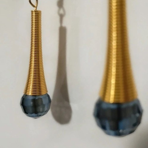 Dangle blue earrings elegant summer style
