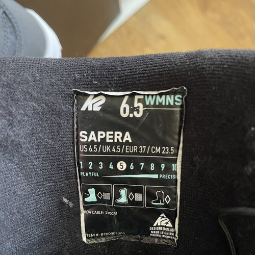 K2 Sapera Boa Flex-5 Snowboard Boots Size 37 New