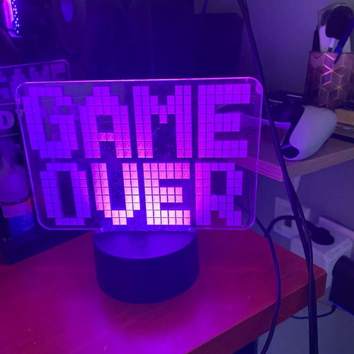 LED lamp “GAME OVER” RGB new, colorful gaming decoration