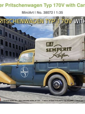 MiniArt Liefer Pritschenwagen Typ 170V με καμβά μοντέλο καινούργιο