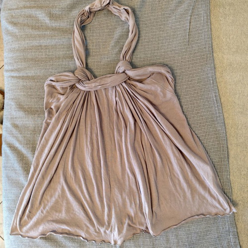 Boho Cotton Halter Top Charlie Joe new, gray beige, size M