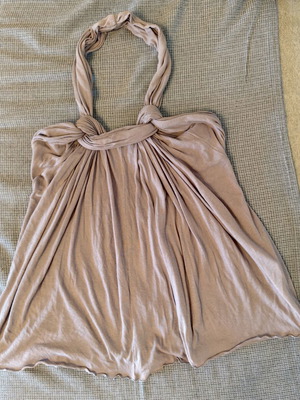 Boho Cotton Halter Top Charlie Joe new, gray beige, size M