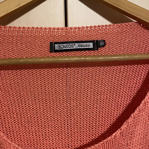 Knitted cotton blouse one size coral color new