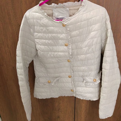Spring jacket used, size M, white-beige