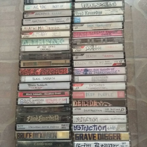 Cassette tapes used, pack of 215, mainly metal