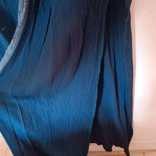 Blue long vest used, lightweight viscose fabric, size XL