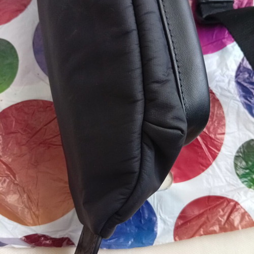 Moose Knuckles black leather hipbag crossbody bag