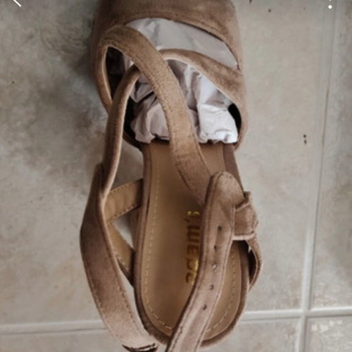 Adam's Shoes suede high-heeled sandals new, size 36, nude