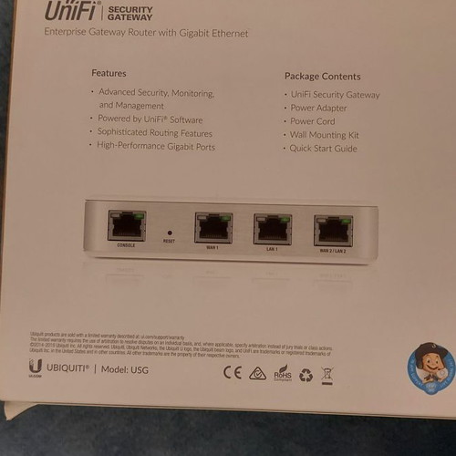 Ubiquiti UniFi Security Gateway used with original power supply