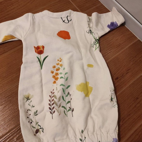 Two in a castle baby sleepsuit sack new, white with flowers