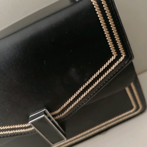 Handbag used, black with gold details