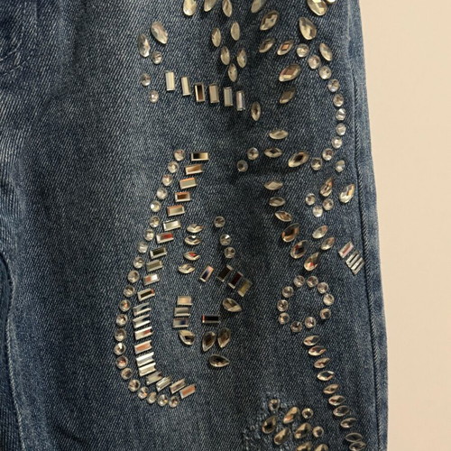 Calzedonia jeans with rhinestones like new, size S, blue