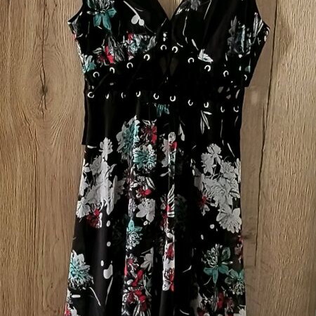 Bershka summer asymmetric dress size medium like new, black