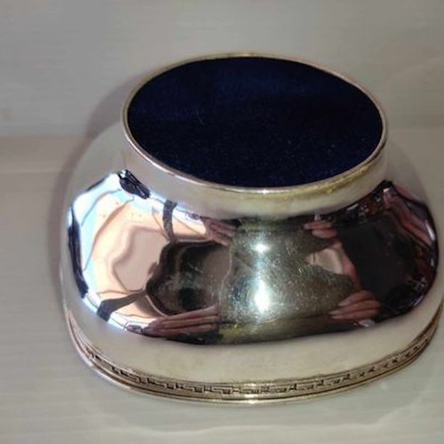 Silver-plated serving bowl used