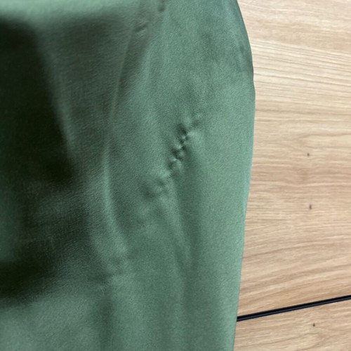 Long satin slip dress used, green, oil fabric
