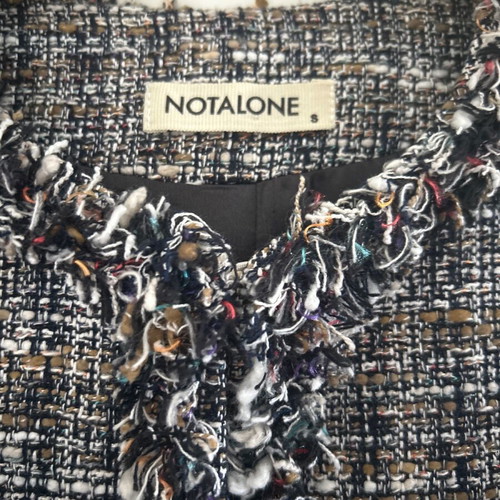 Notalone coat new, light boucle with white stripes, size S