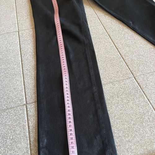 Y2K black low-rise shiny jeans slim straight used, size S